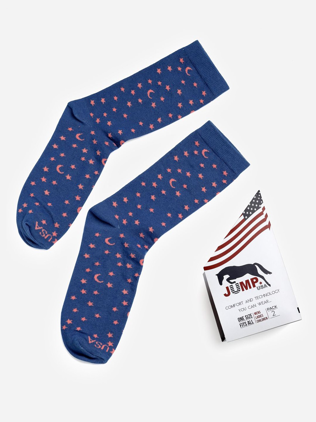 

JUMP USA Women Pack Of 2 Ankle Socks, Blue