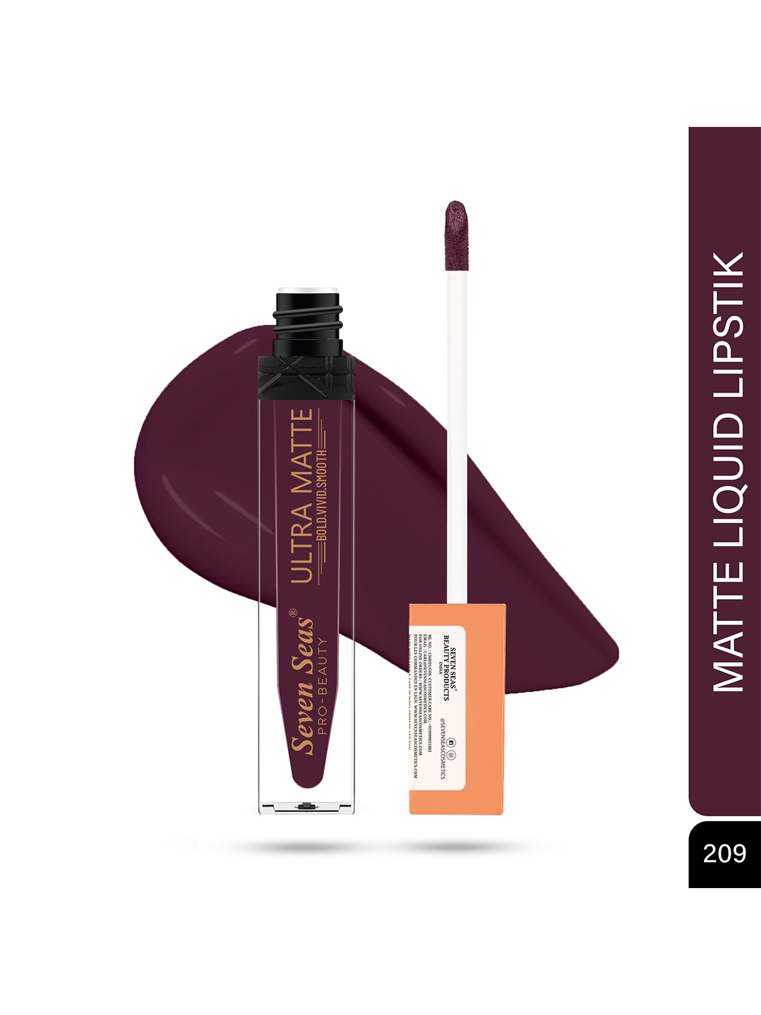 

Seven Seas Ultra Matte Bold Vivid Smooth Liquid Lipstick 9 g - Castro, Purple