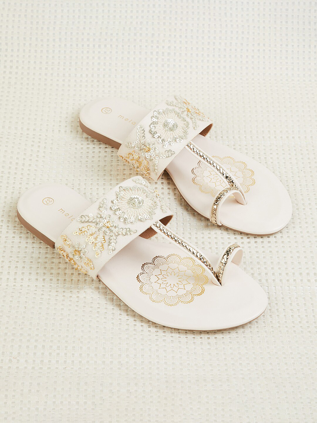 

Melange by Lifestyle Women Off White Embellished Flats
