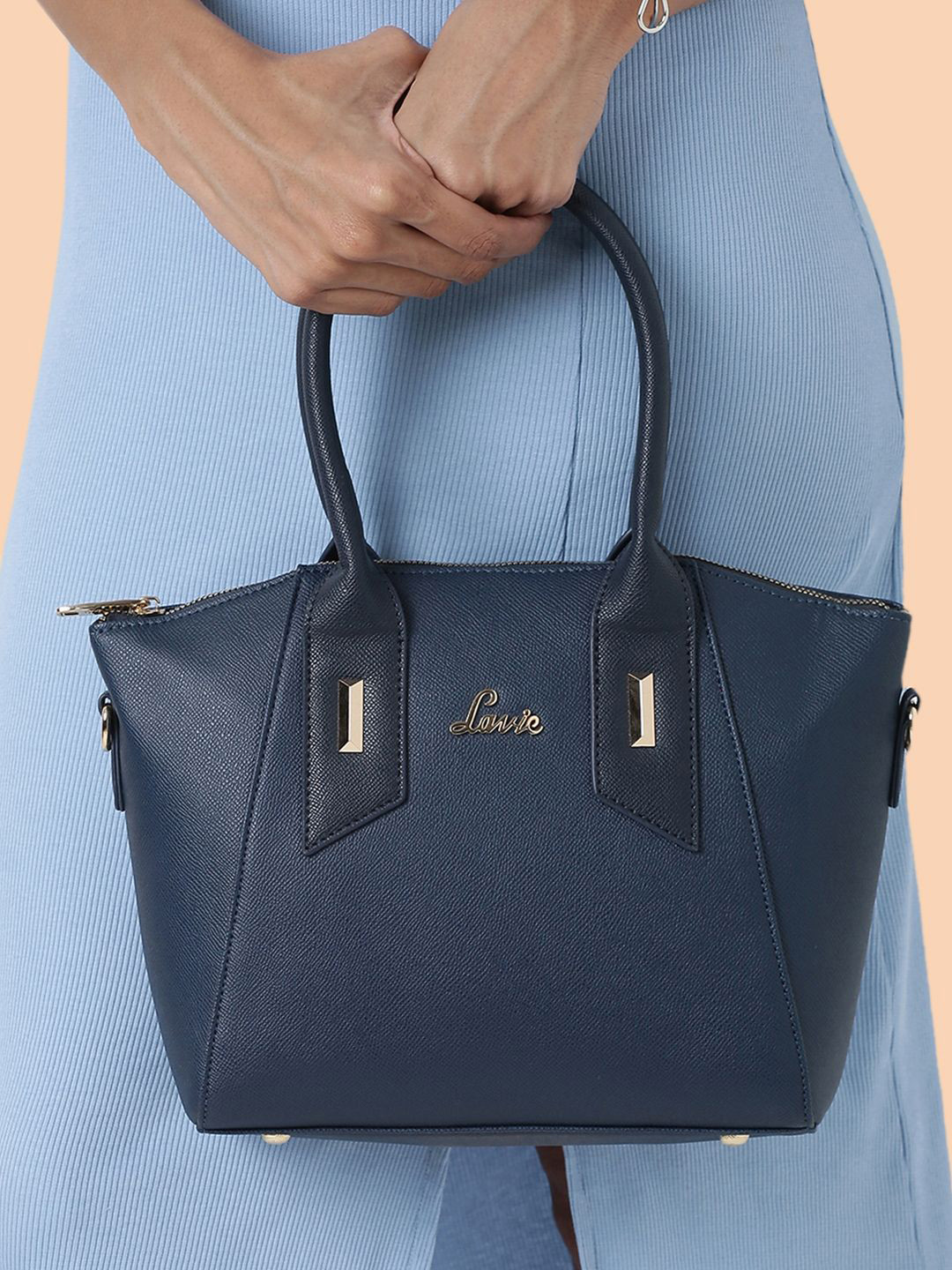 

Lavie Tonal Pammy Women Navy Satchel Handbag, Navy blue