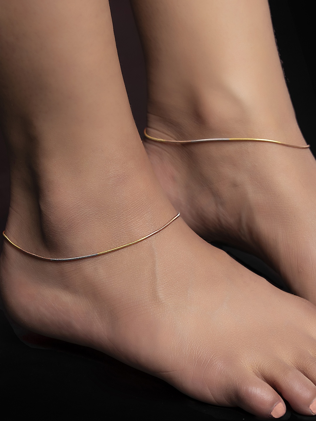 

Zavya Women Set Of 2 Gold-Plated 925 Sterling Silver Anklets