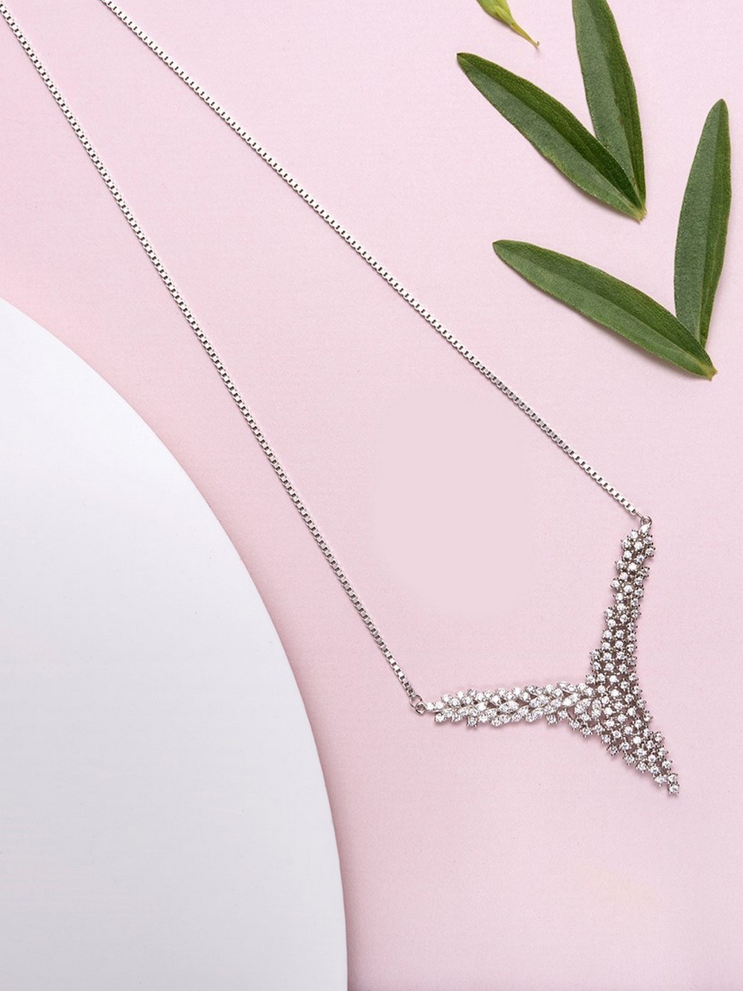 

Zavya Silver-Toned Sterling Silver Rhodium-Plated Necklace