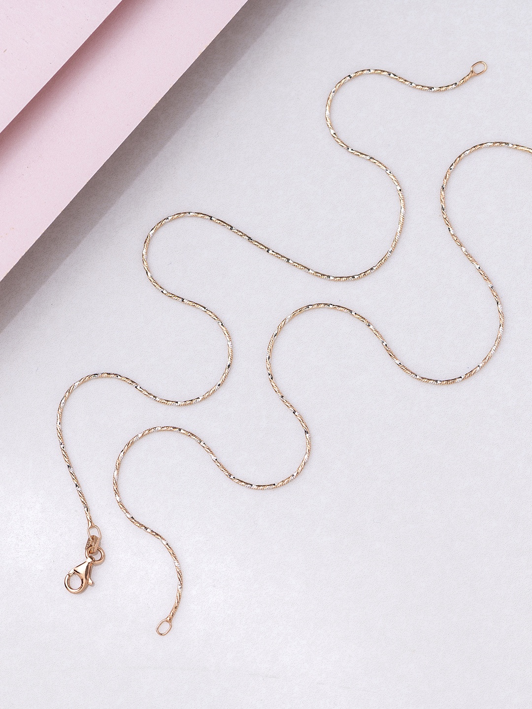 

Zavya Set of 925 Sterling Silver Rose Gold-Toned Rhodium-Plated Anklet