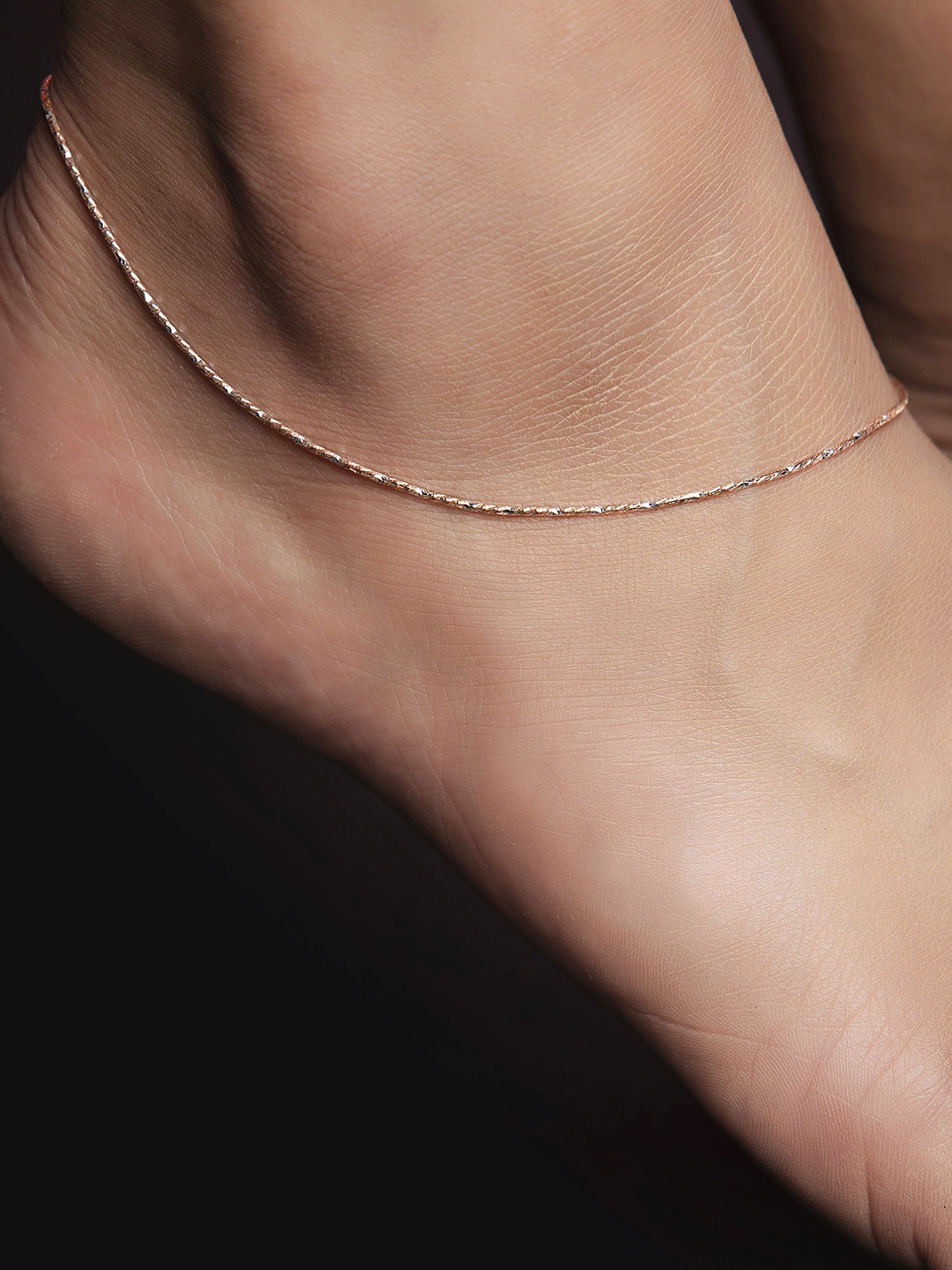 

Zavya 925 Sterling Silver Rhodium Plated Anklet, Rose gold