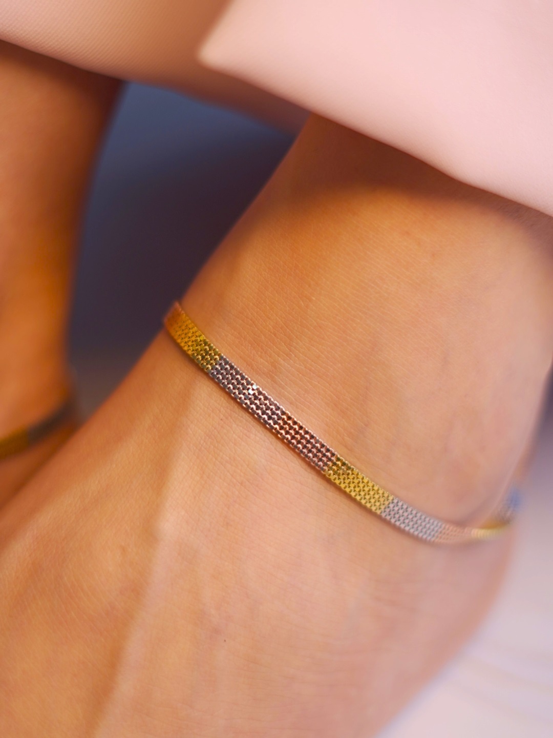 

Zavya 925 Sterling Silver Rhodium Plated Anklet, Gold