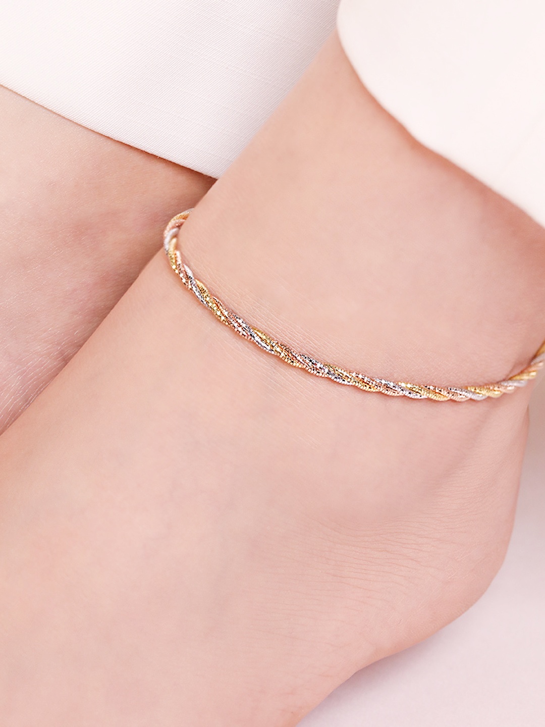 

Zavya Women Gold Plated 925 Anklet, Silver