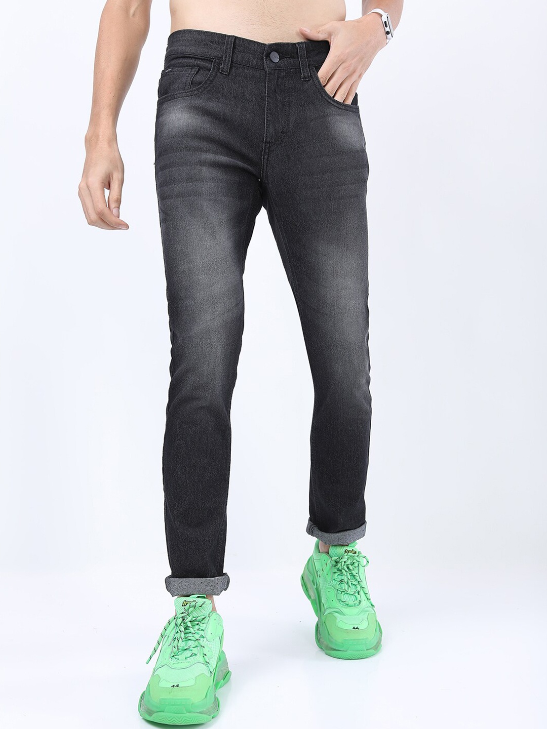 

KETCH Men Charcoal Slim Fit Heavy Fade Stretchable Jeans