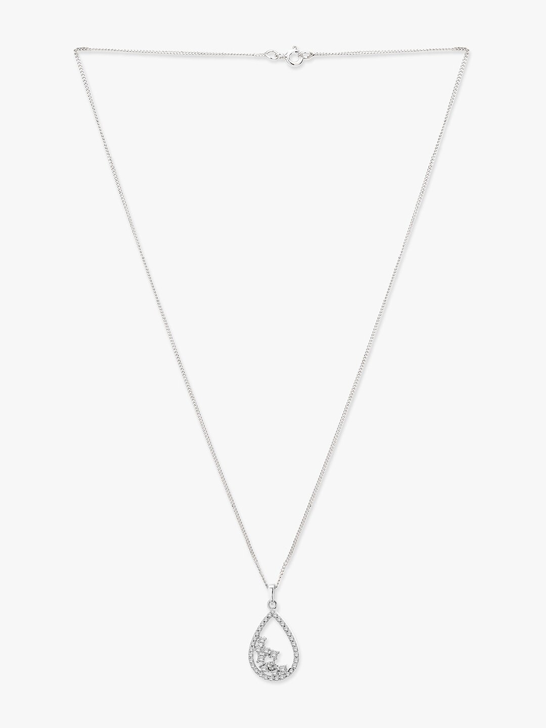

March by FableStreet 925 Sterling Silver Rhodium-Plated Zircon Handcrafted Necklace