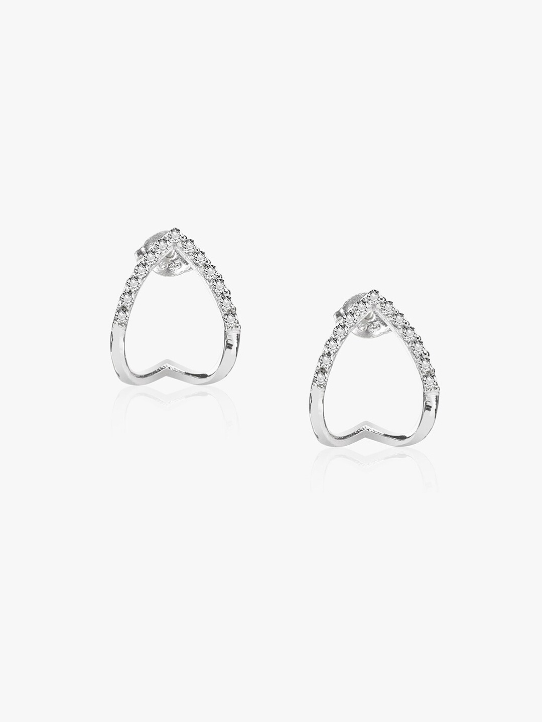 

March by FableStreet 925 Sterling Silver Rhodium-Plated Zircon Handcrafted Studs
