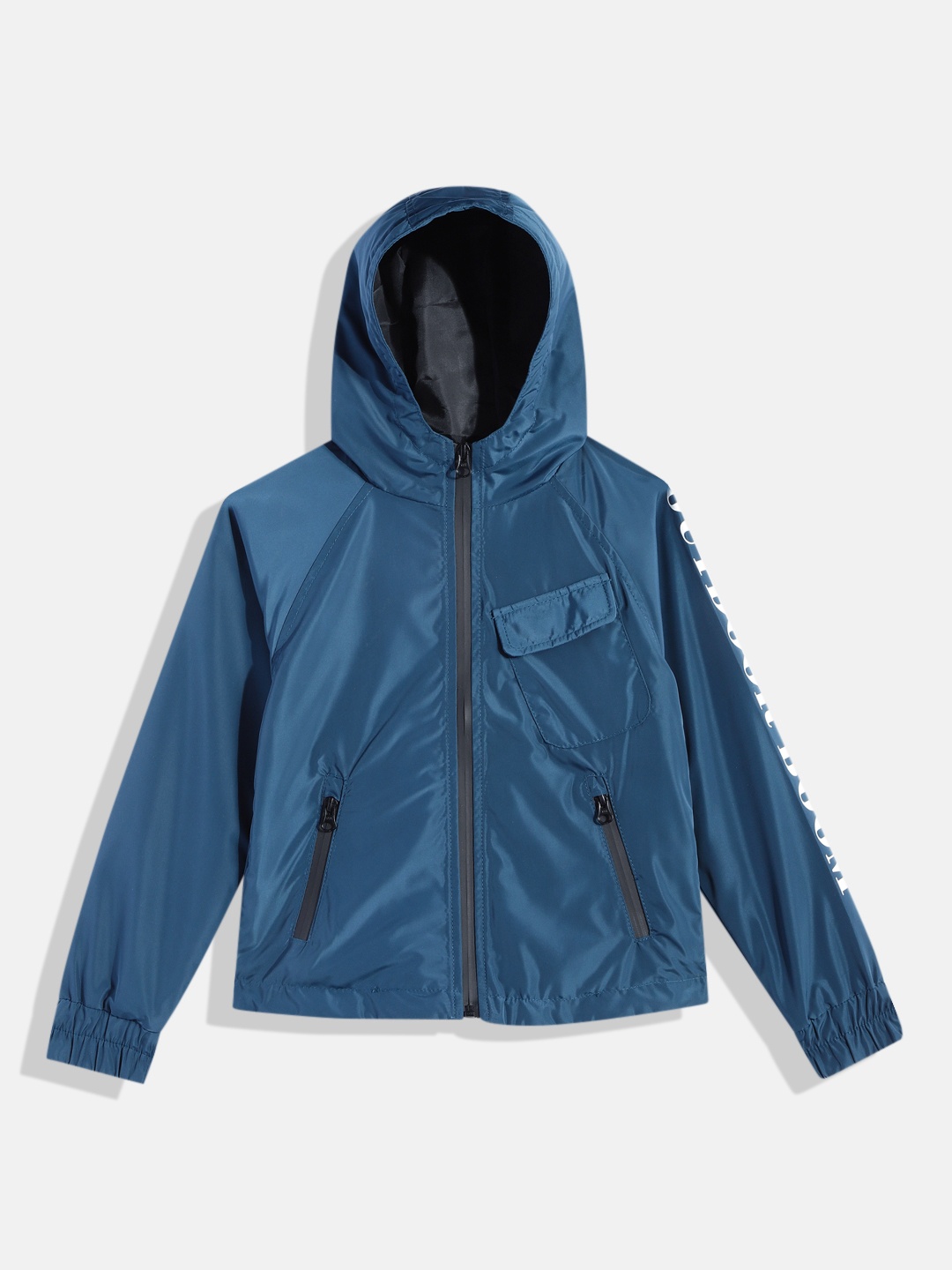 

M&H Juniors Boys Solid Bomber Jacket, Blue