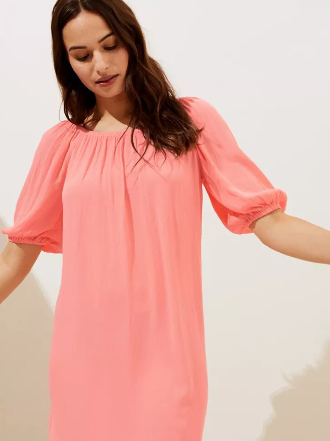 

Marks & Spencer Women Pink A-Line Midi Dress