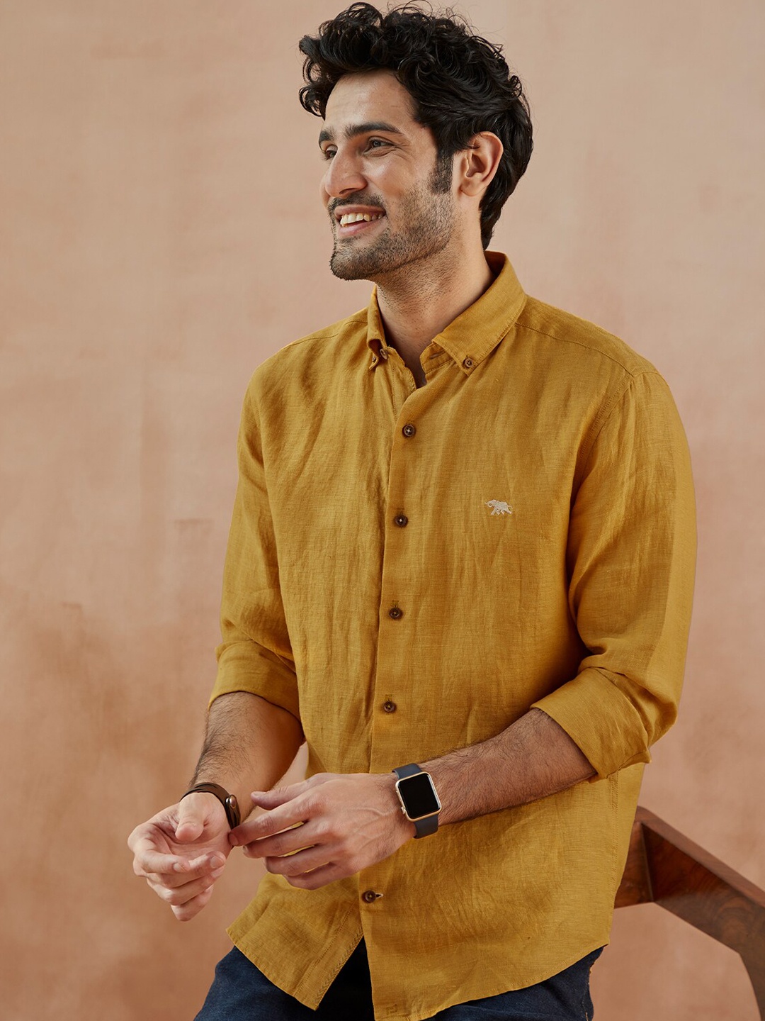 

Andamen Men's Mustard Casual Shirt