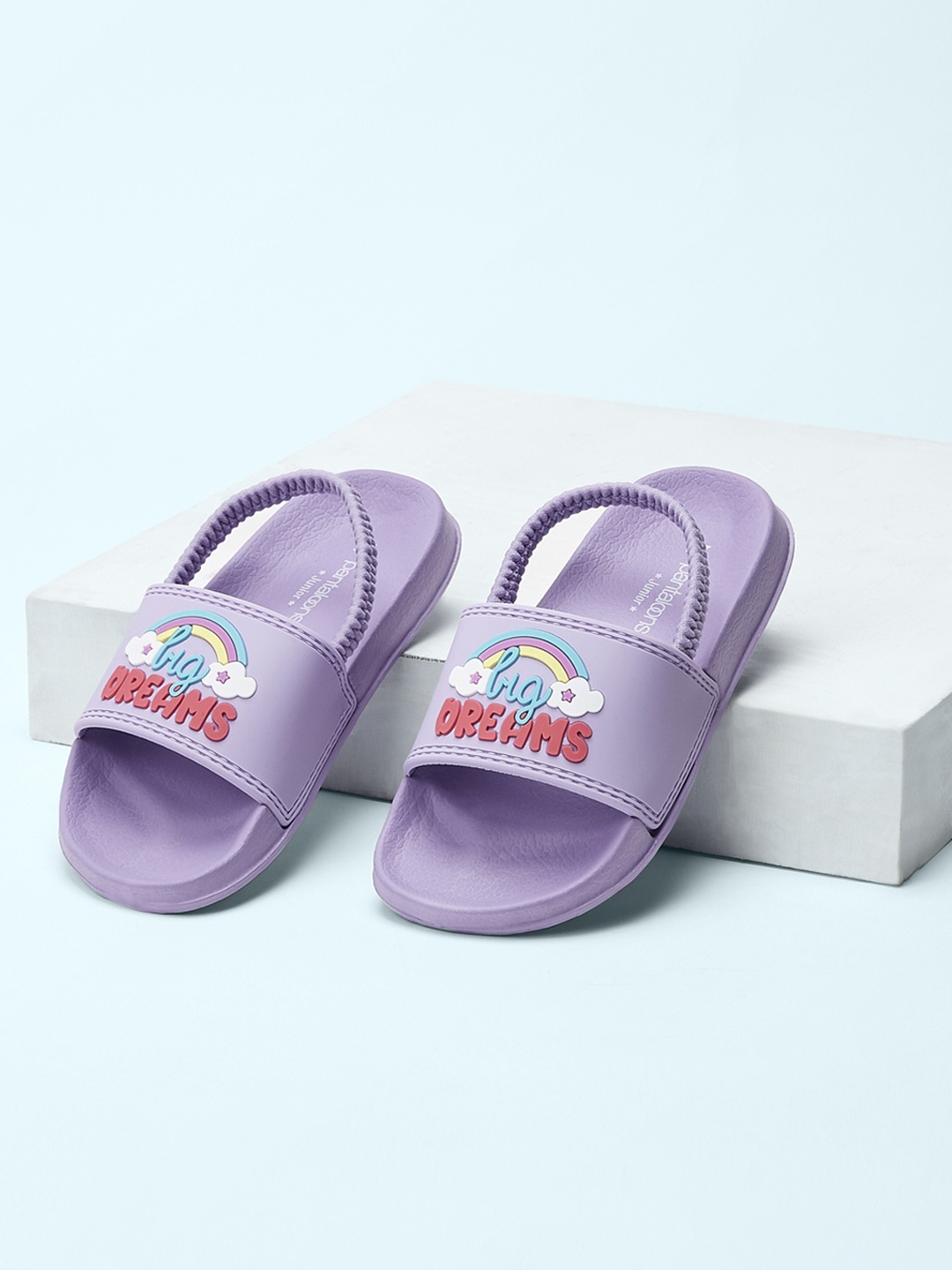 

Pantaloons Junior Girls Purple & Red Embellished Rubber Sliders