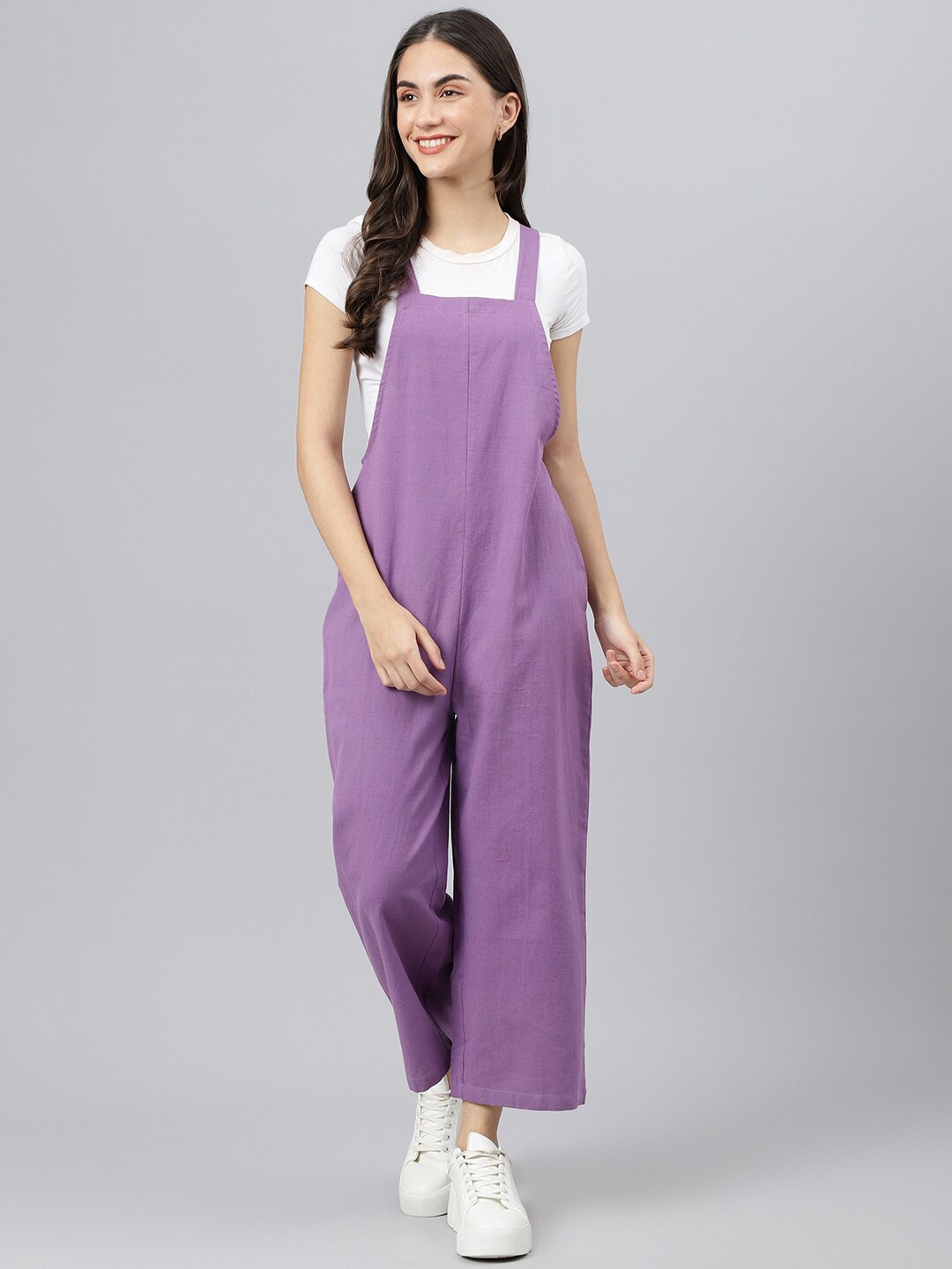 

DEEBACO Lavender & White Culotte Jumpsuit