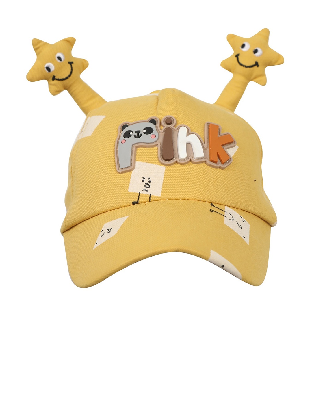 

FabSeasons Unisex Kids Yellow & White Baseball Cap