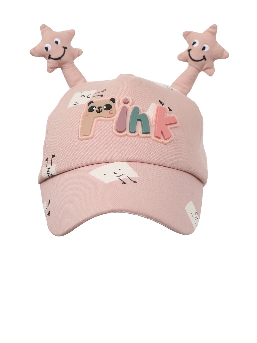 

FabSeasons Unisex Kids Pink & White Baseball Cap