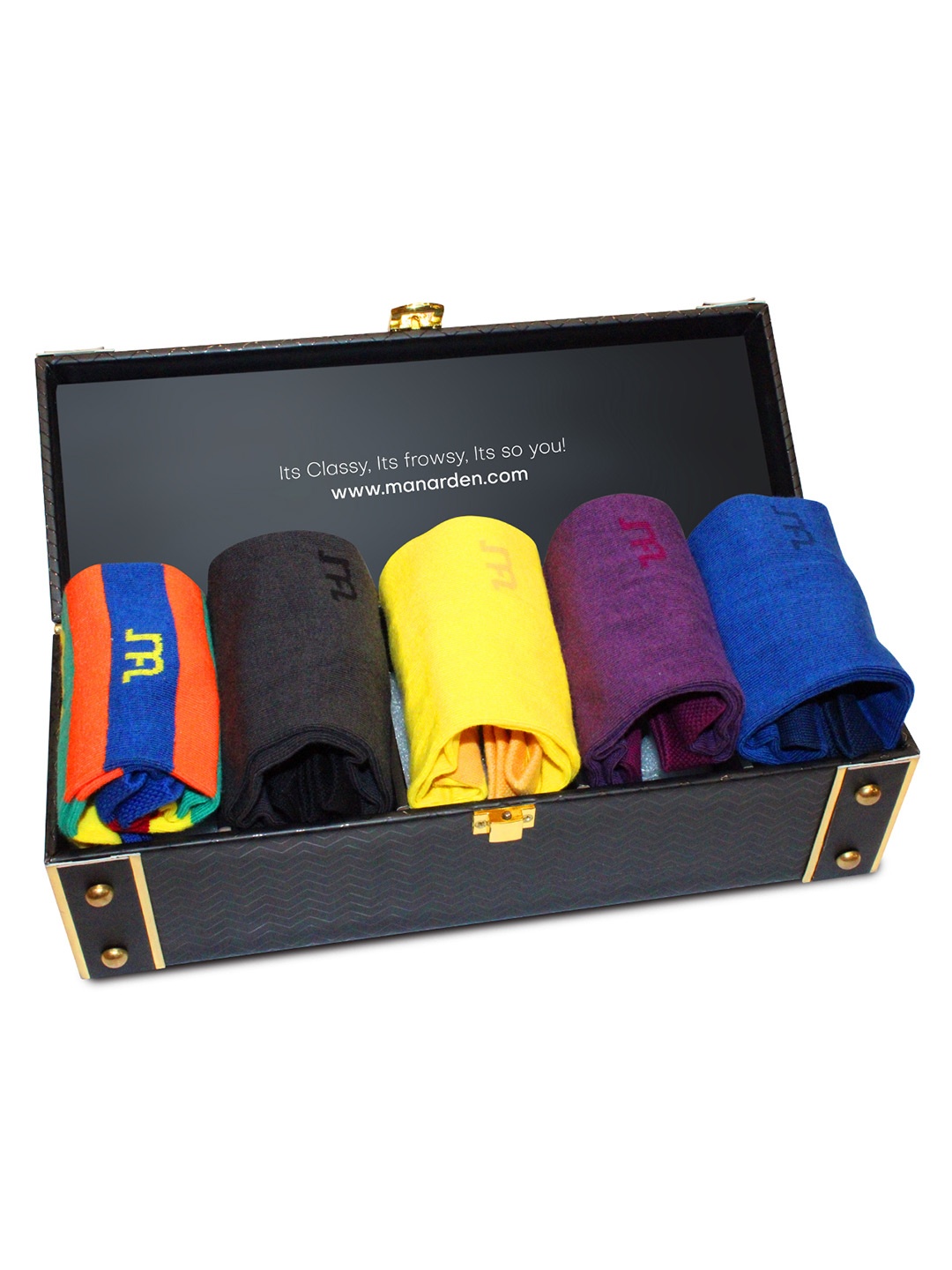 

Man Arden The Cheer-Up Designer Edition Men Pack Of 5 Solid Coton Ankle Length Socks, Yellow