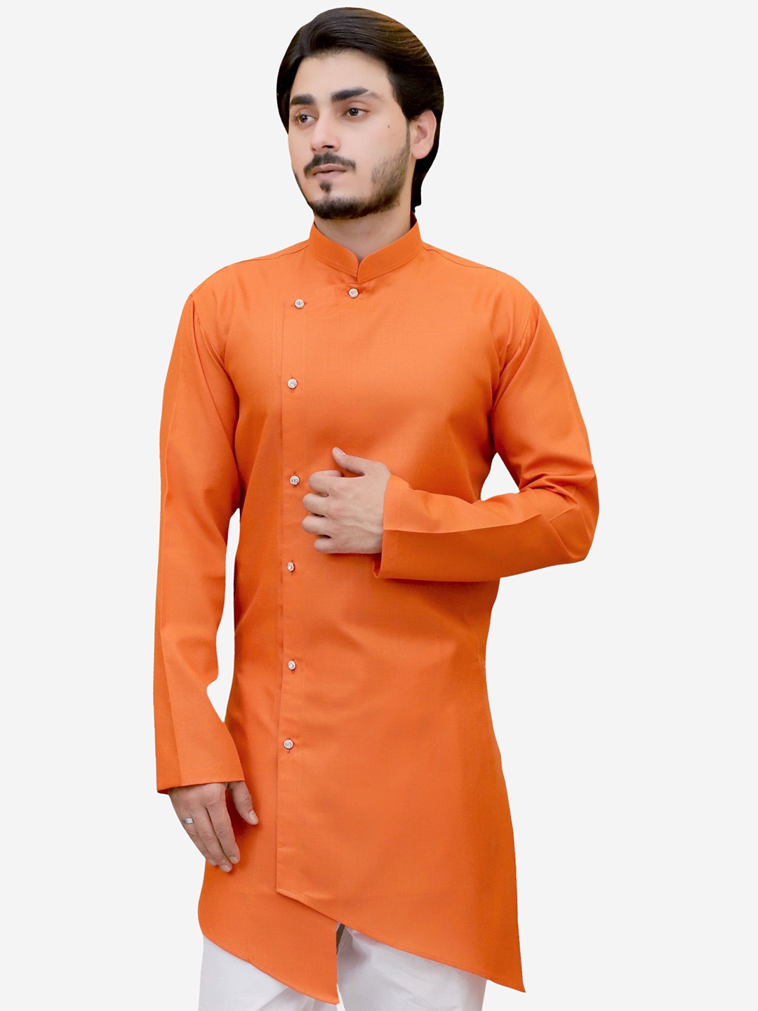 

Tibra Collection Men Orange Kurta