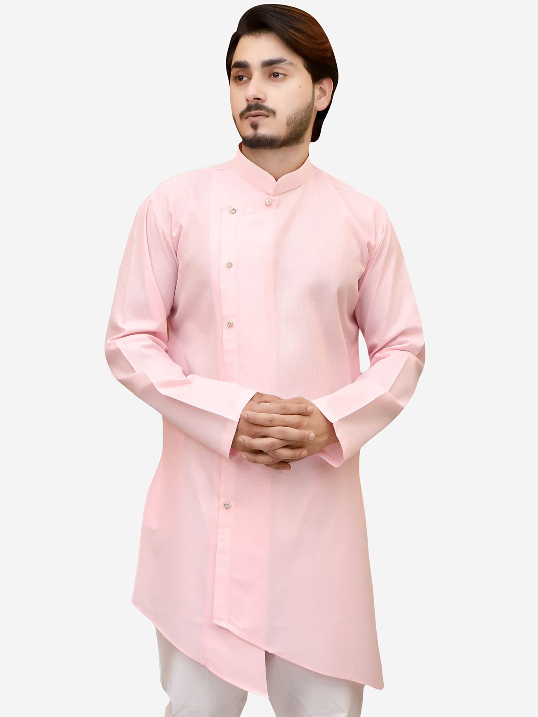 

Tibra Collection Men Pink Kurta