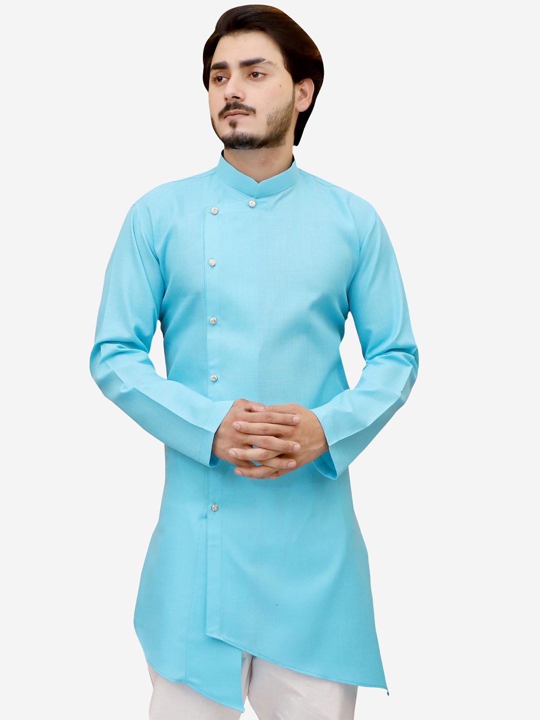 

Tibra Collection Men Blue Thread Work Kurta
