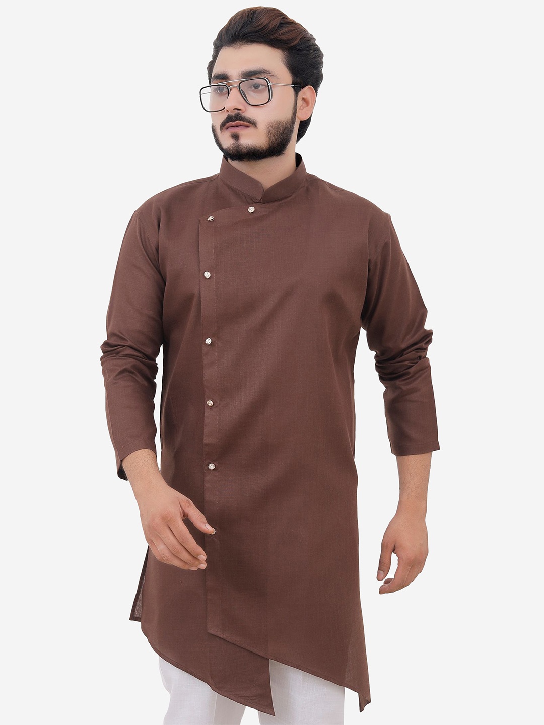

Tibra Collection Men Brown Thread Work Kurta
