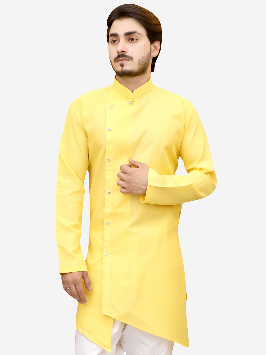 

Tibra Collection Men Yellow Thread Work Kurta