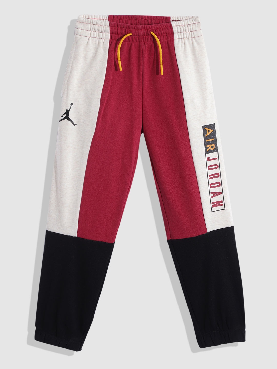 

Jordan Boys Maroon & Black Colorblocked Fleece Joggers, Red