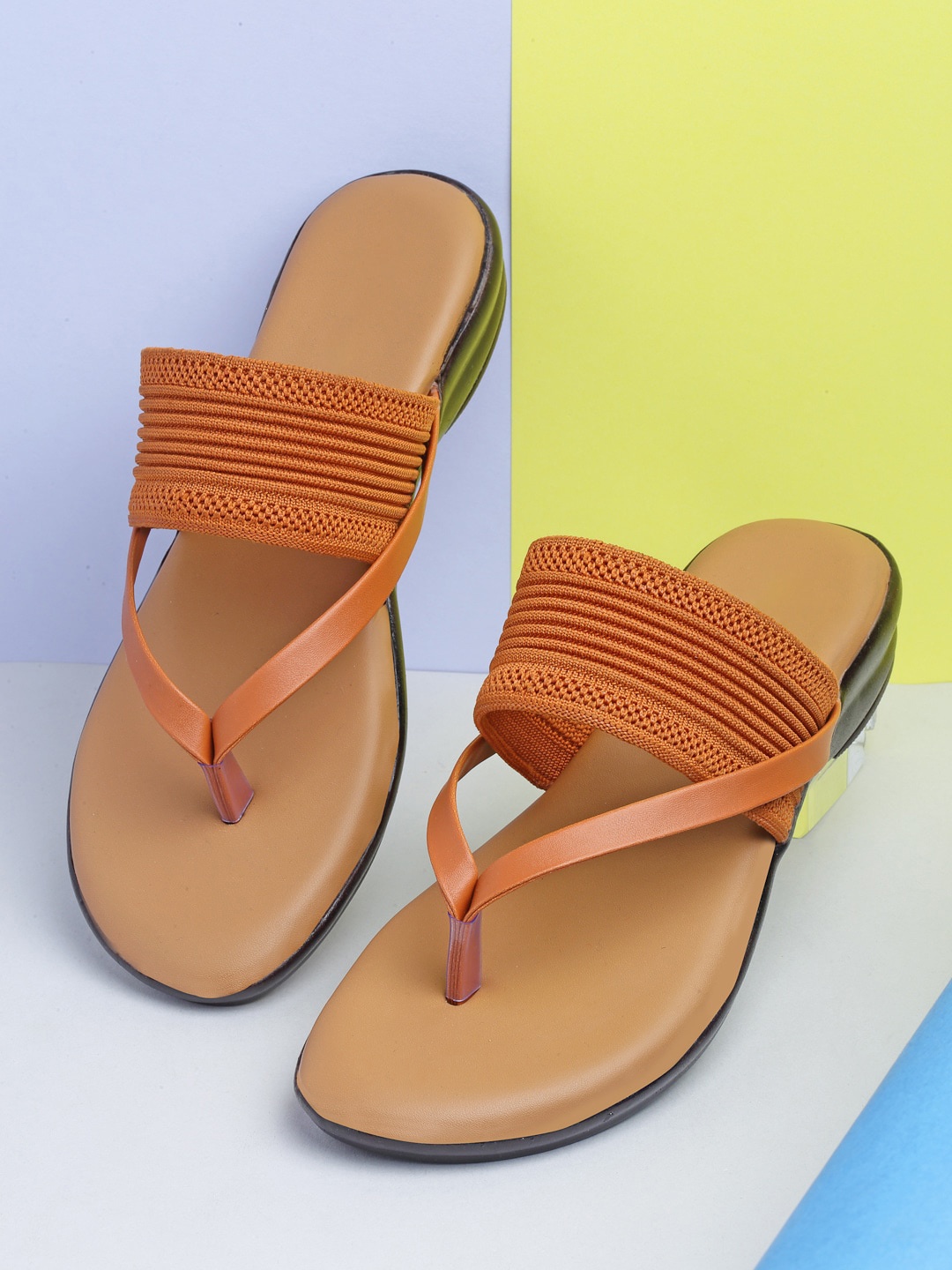 

AROOM Women Tan Striped Flats