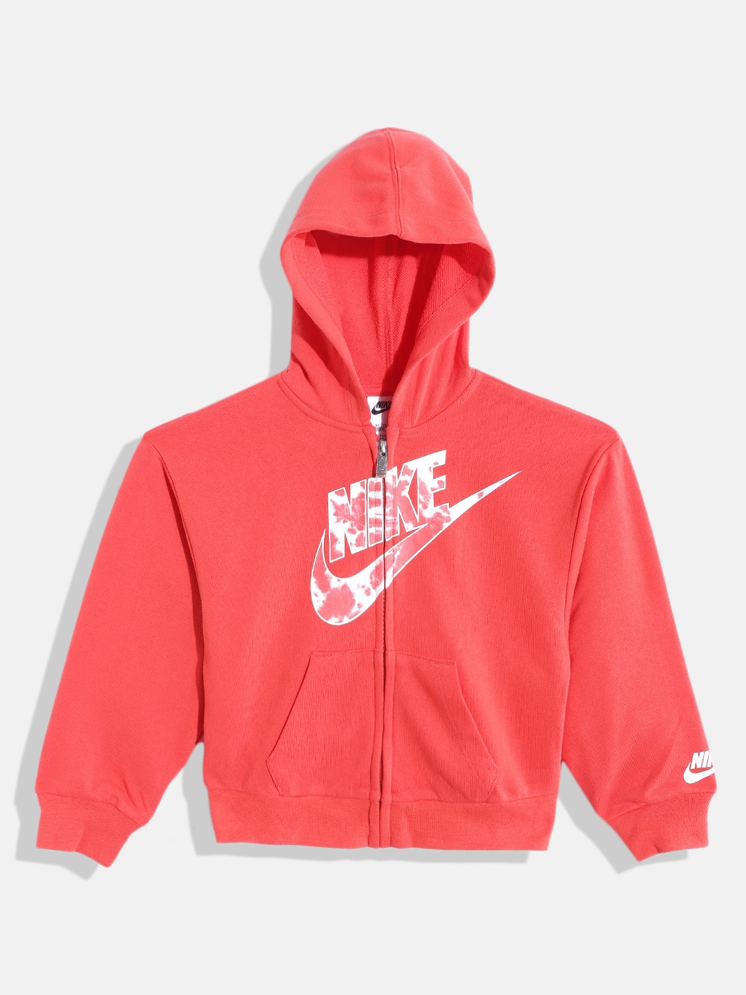 

Nike Girls Peach-Coloured NKG Cloud Wash Full Zip Hooded Sweatshirt