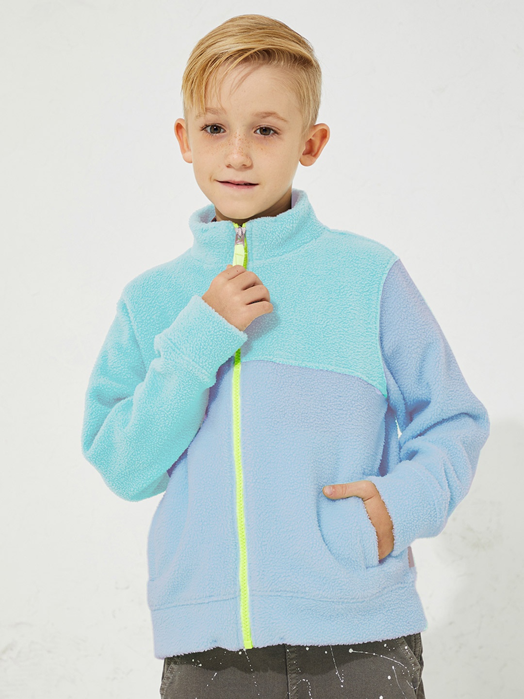 

Cherry Crumble Boys Sea Green Colourblocked Sweatshirt