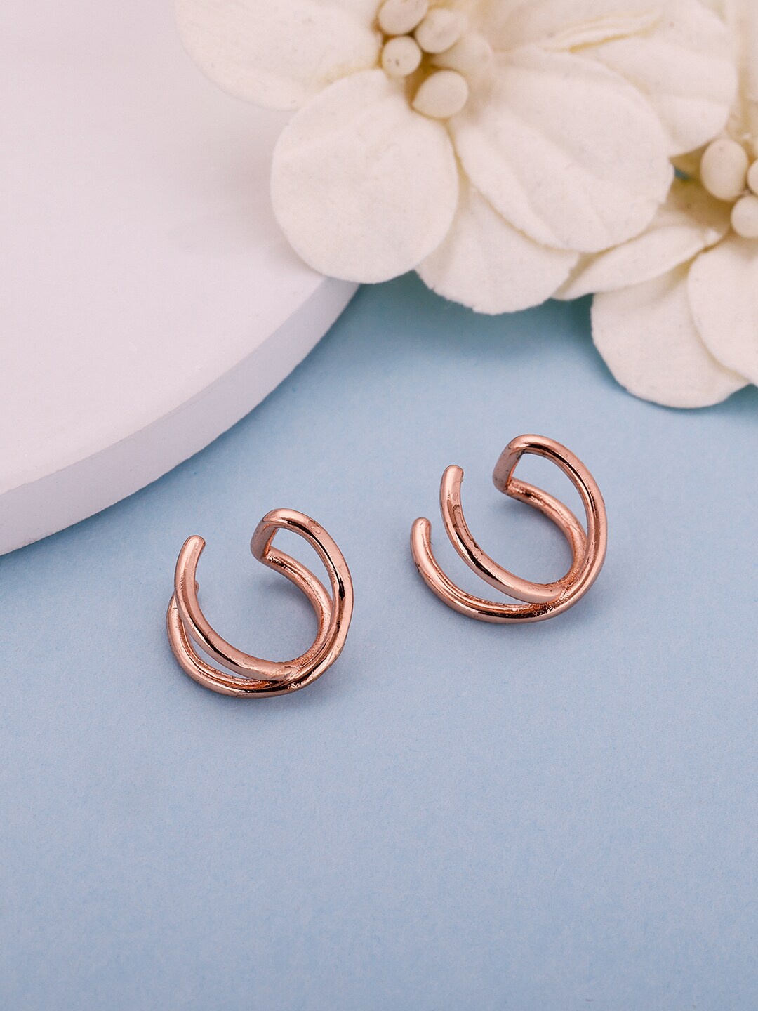 

GIVA Rose Gold Wire Cross Ear Cuffs