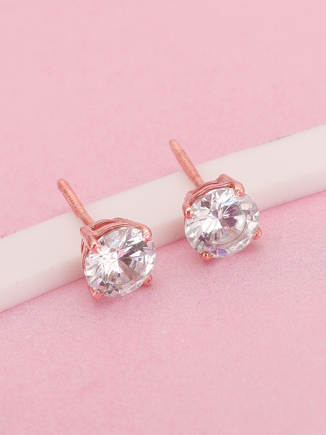 

GIVA Rose Gold-Plated Contemporary Studs Earrings