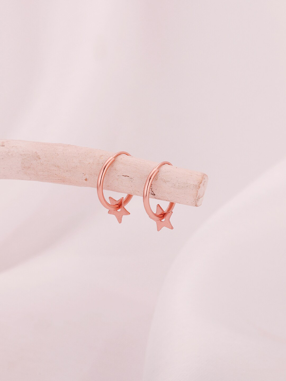 

GIVA Rose Gold-Toned Contemporary 925 Sterling Silver Hoop Earrings