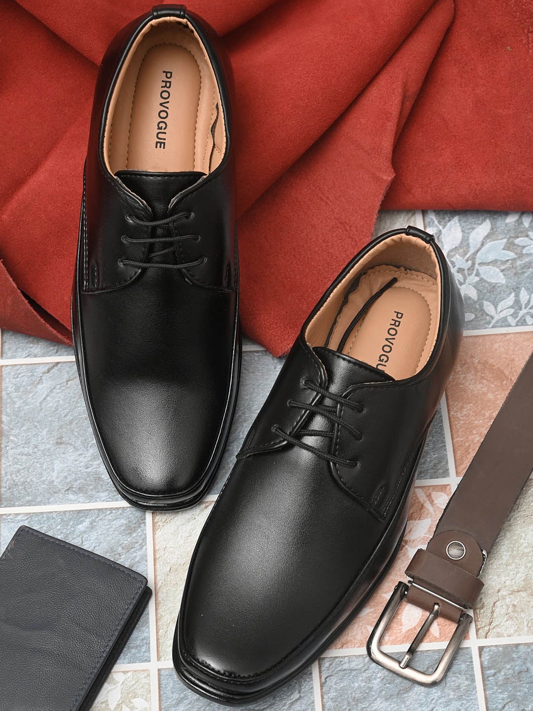 

Provogue Men Black Solid Formal Derbys