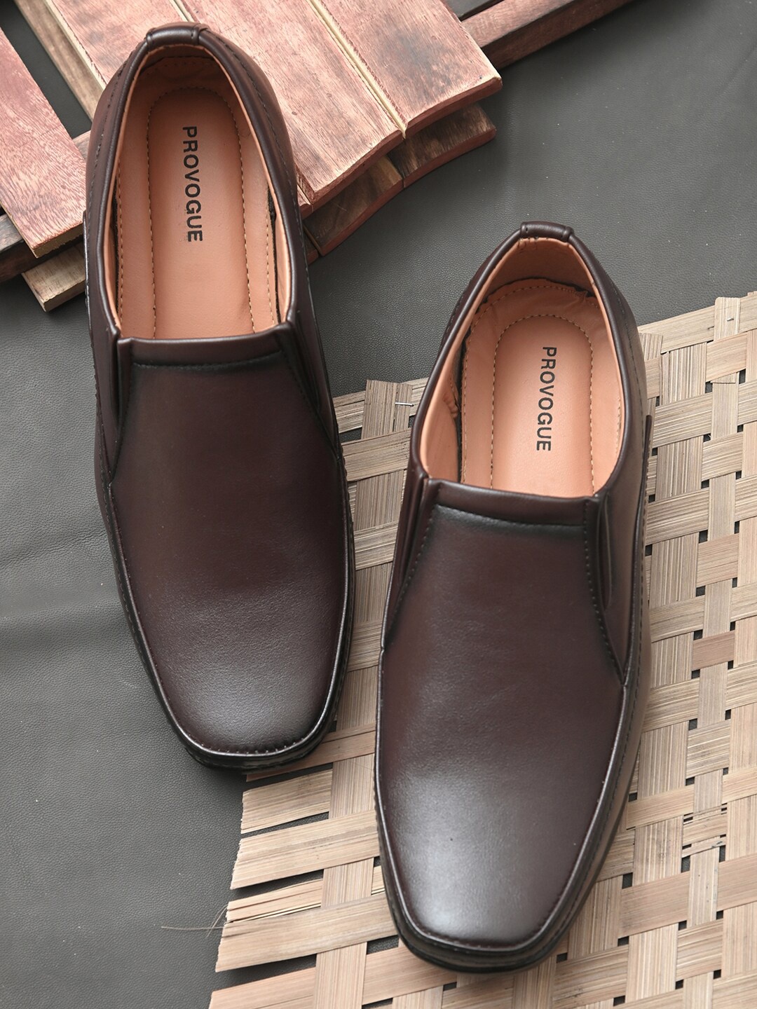 

Provogue Men Brown Solid Formal Slip on Shoes