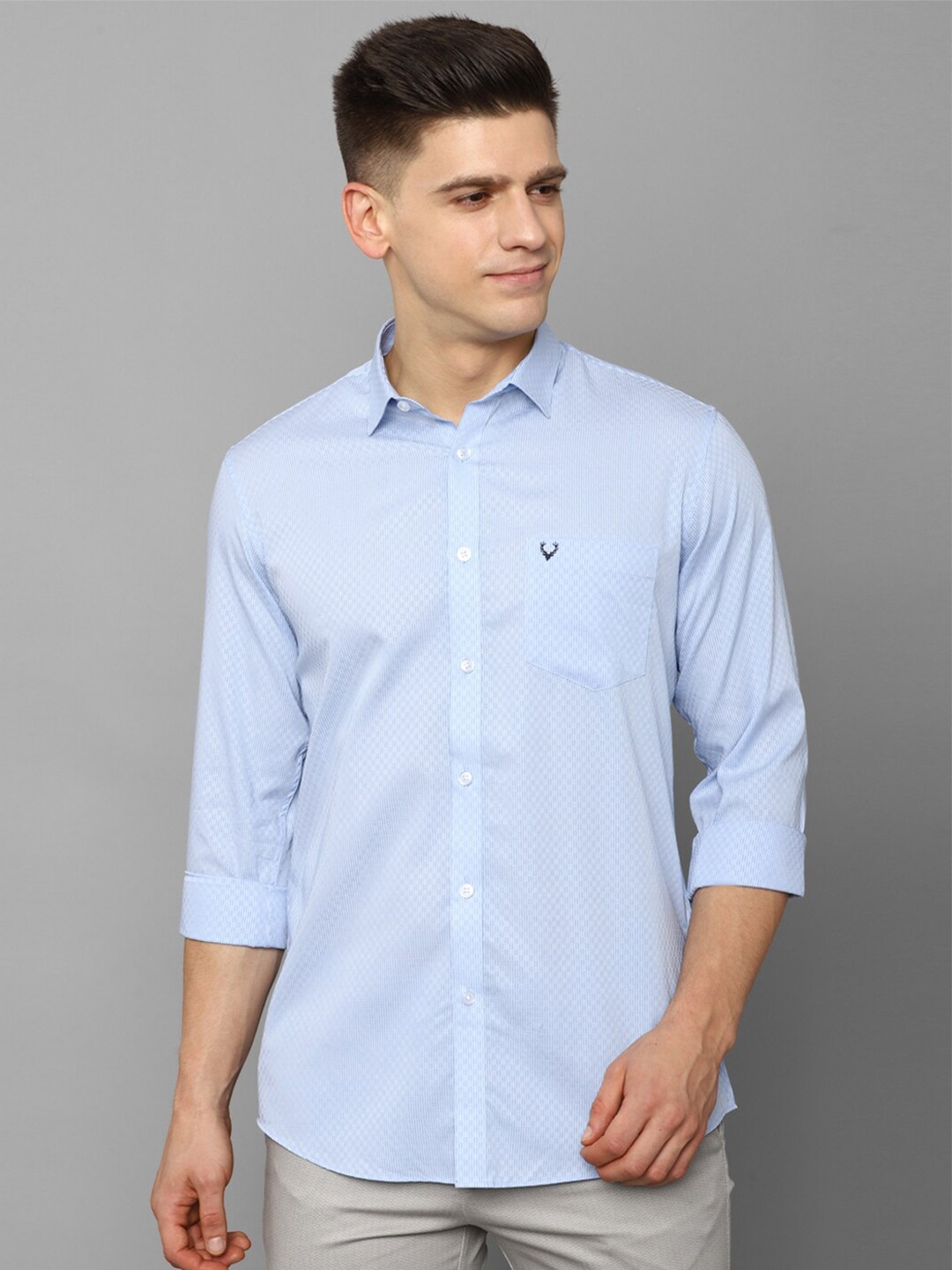 

Allen Solly Men Blue Slim Fit Pure Cotton Casual Shirt