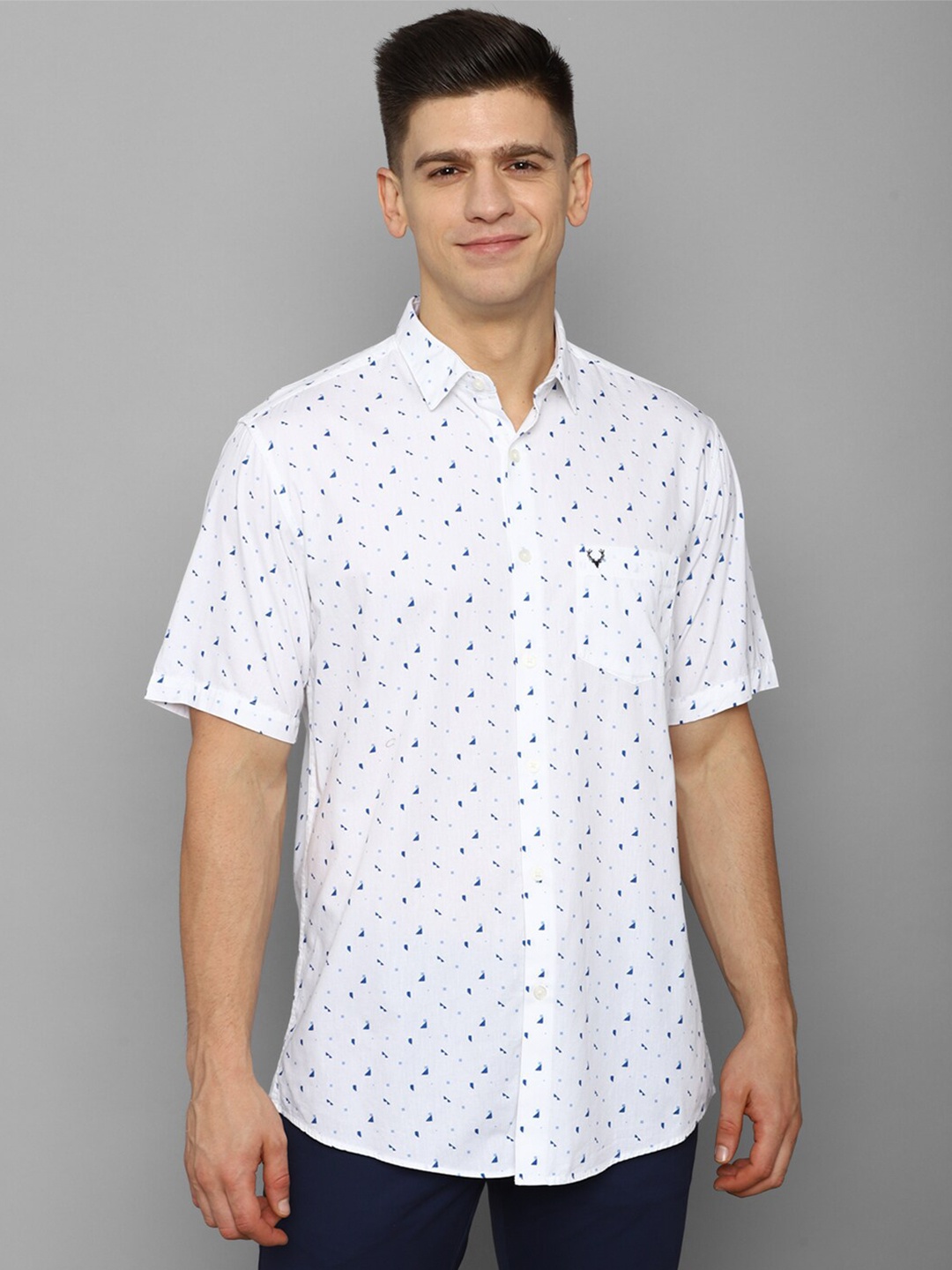 

Allen Solly Men White Slim Fit Printed Casual Shirt