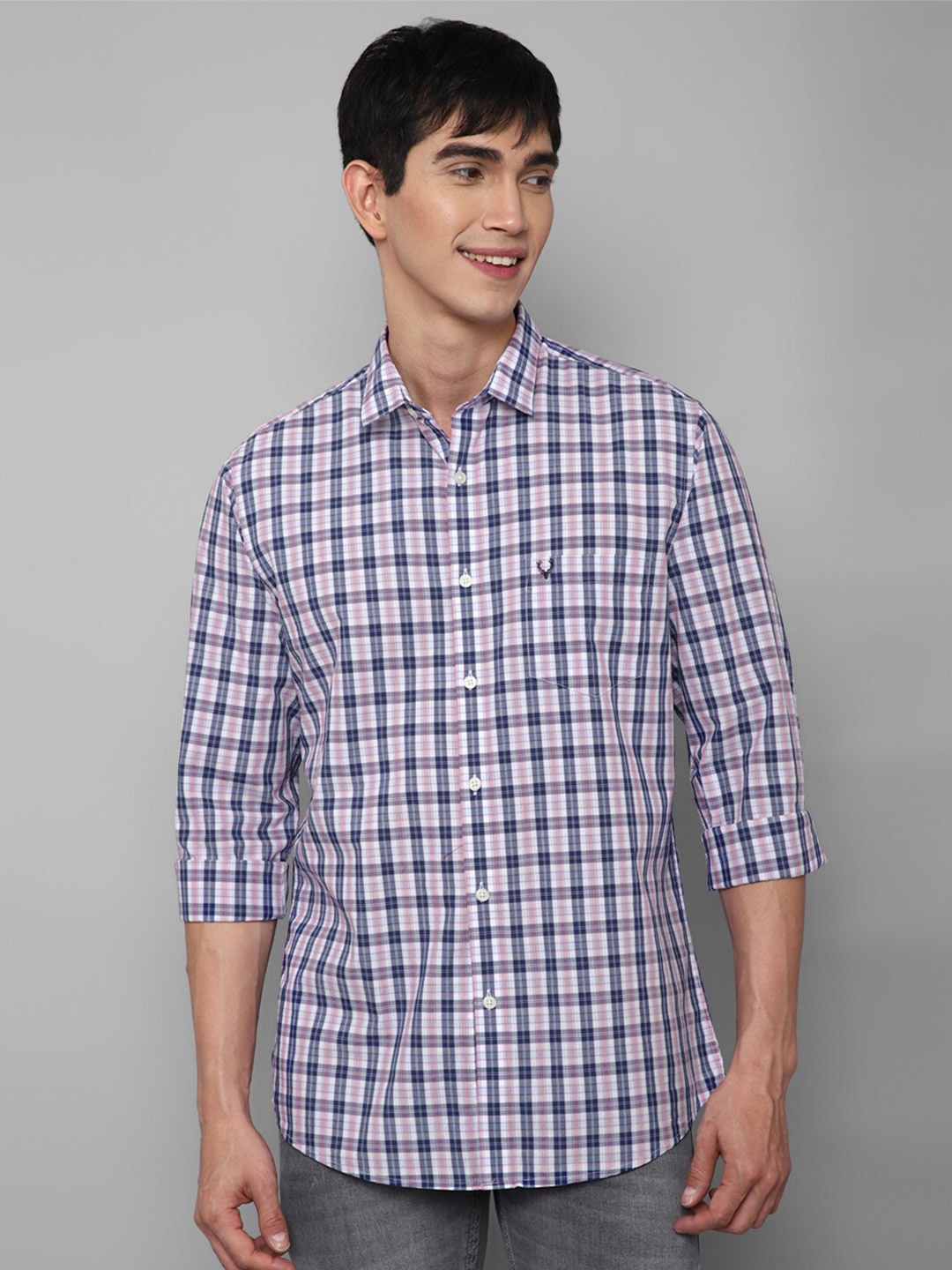 

Allen Solly Men Purple Slim Fit Tartan Checks Checked Casual Shirt