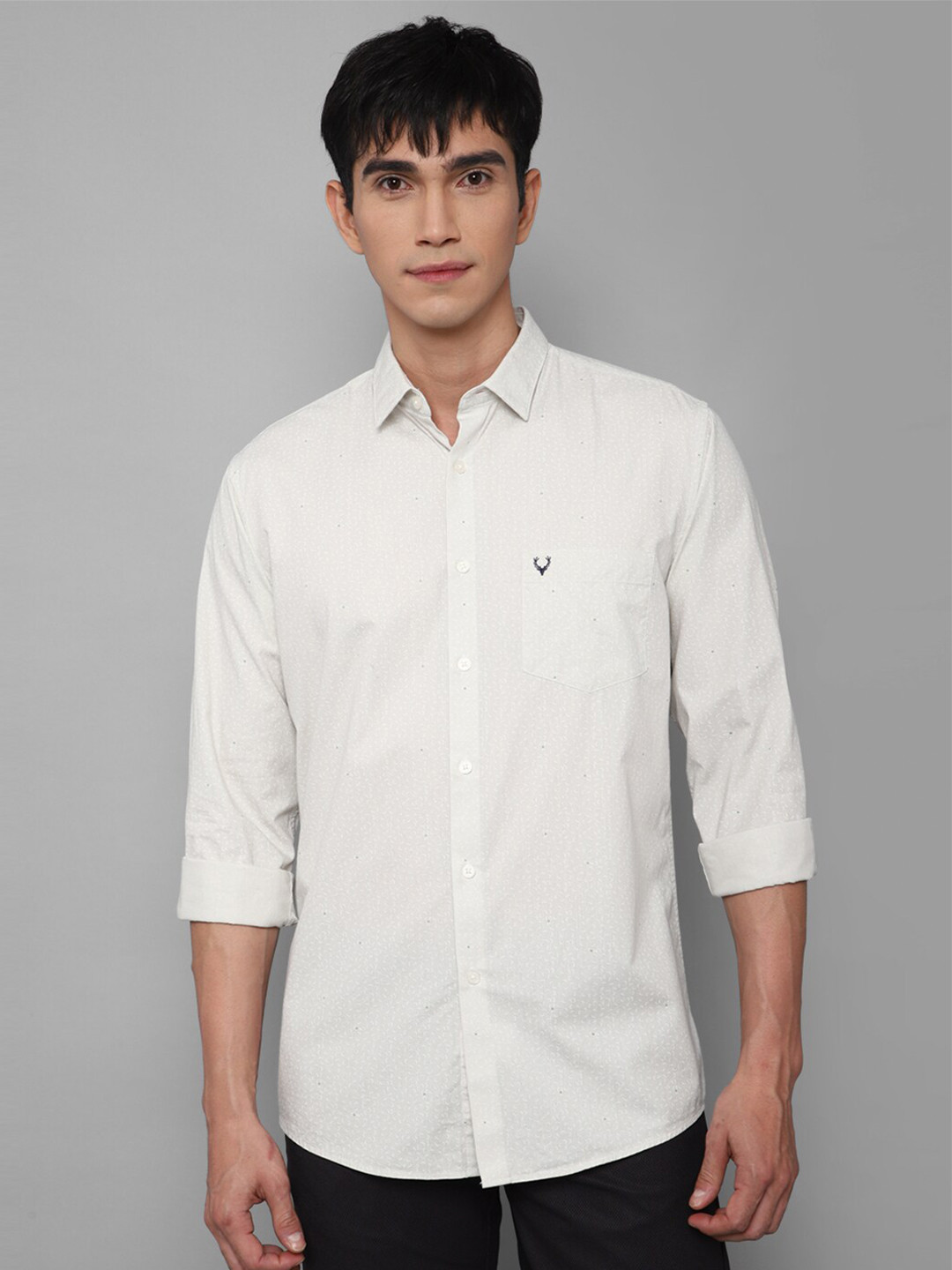 

Allen Solly Men White Slim Fit Printed Casual Shirt