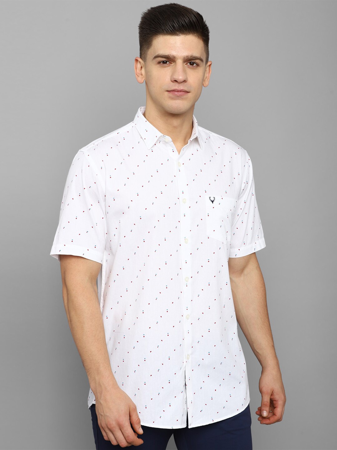 

Allen Solly Men White Slim Fit Printed Casual Shirt