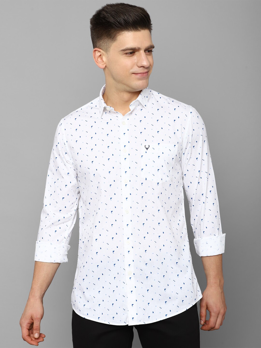 

Allen Solly Men White Slim Fit Printed Casual Shirt