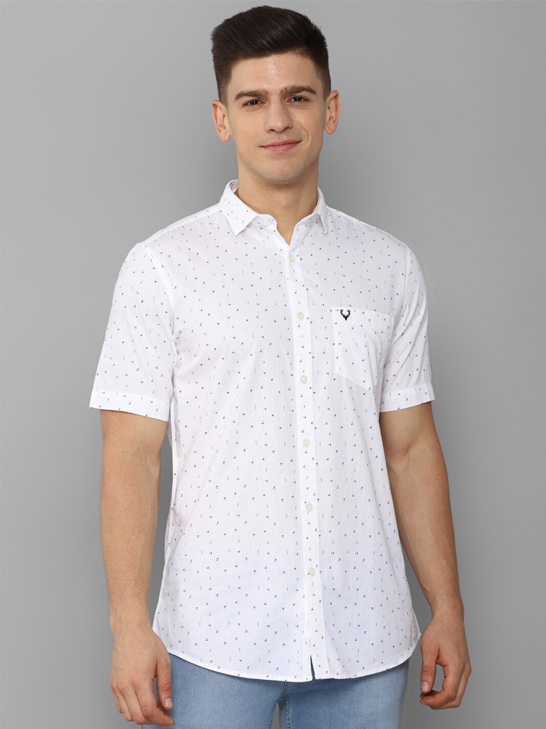 

Allen Solly Men White Slim Fit Printed Casual Shirt
