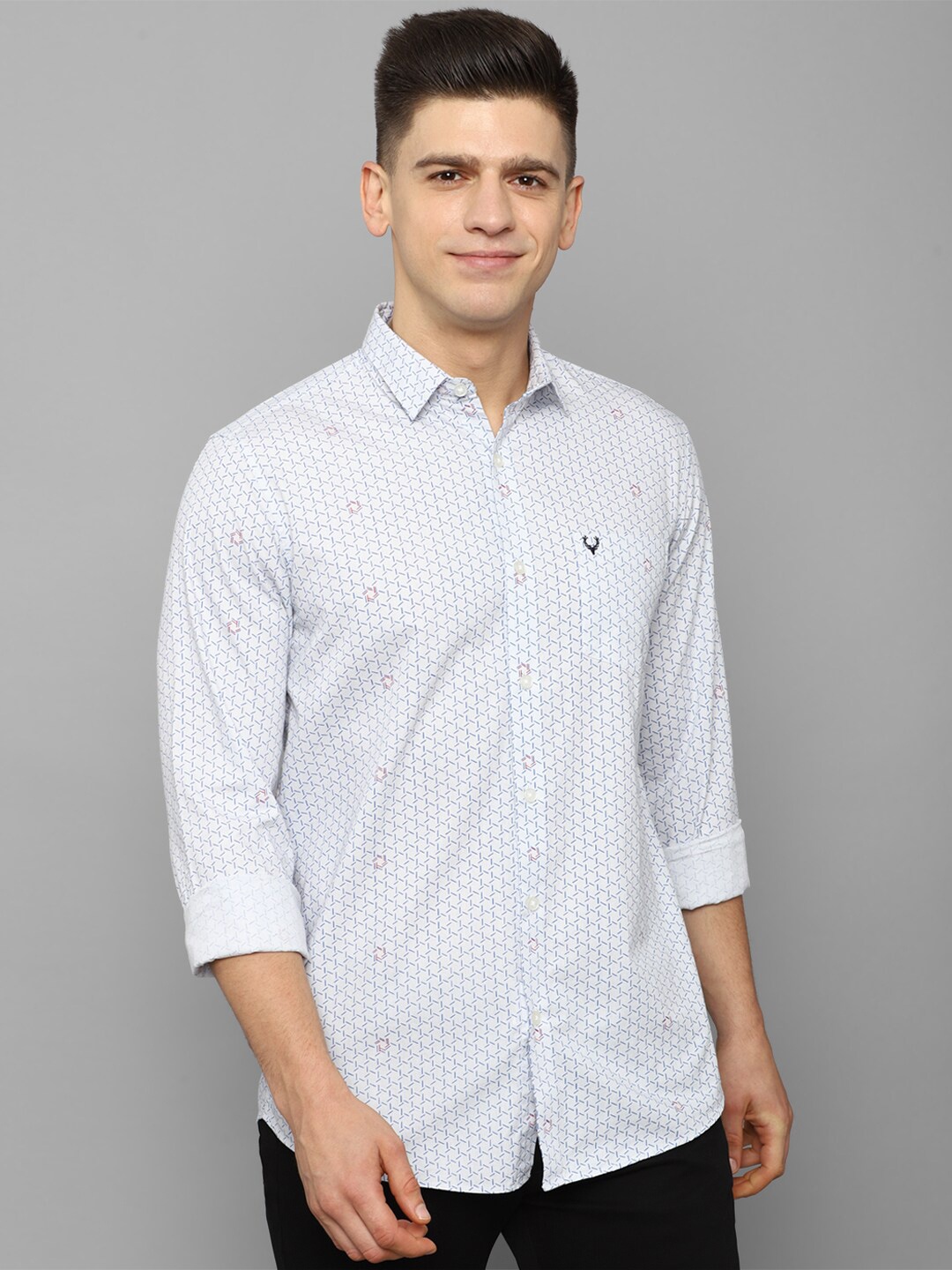 

Allen Solly Men's Blue Slim Fit Printed Casual Shirt