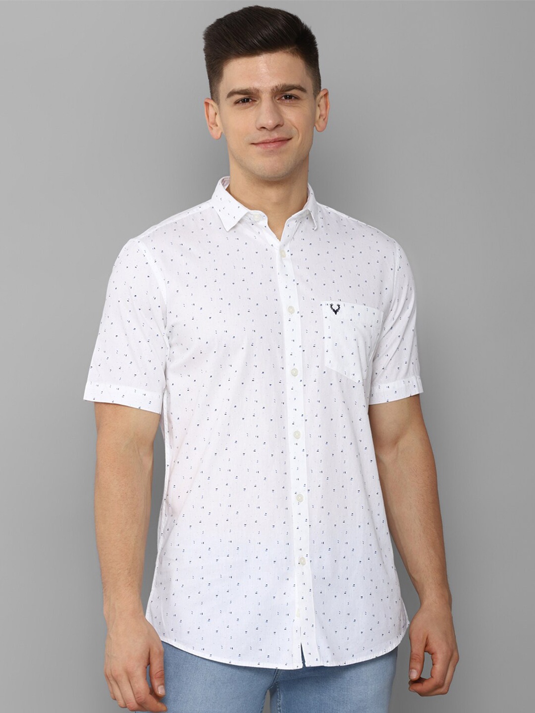 

Allen Solly Men White Slim Fit Printed Casual Shirt