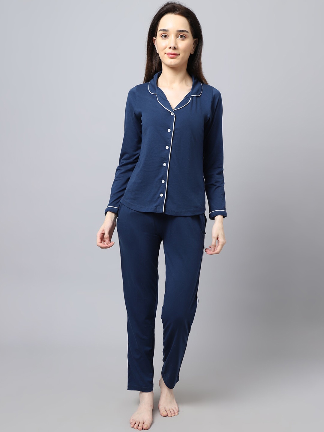 

ANTI CULTURE Women Navy Blue Night suit