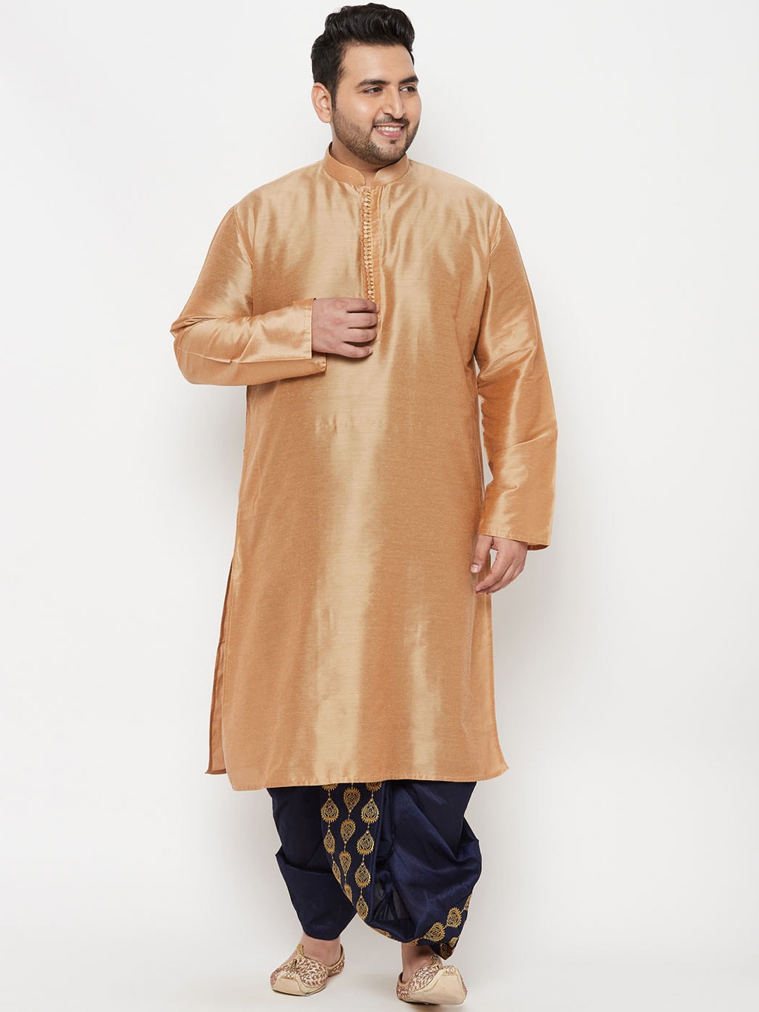 

VASTRAMAY Men Rose Gold Kurti with Pyjamas