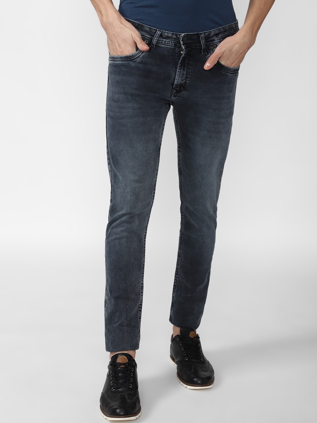 

Peter England Casuals Men Navy Blue Skinny Fit Light Fade Jeans