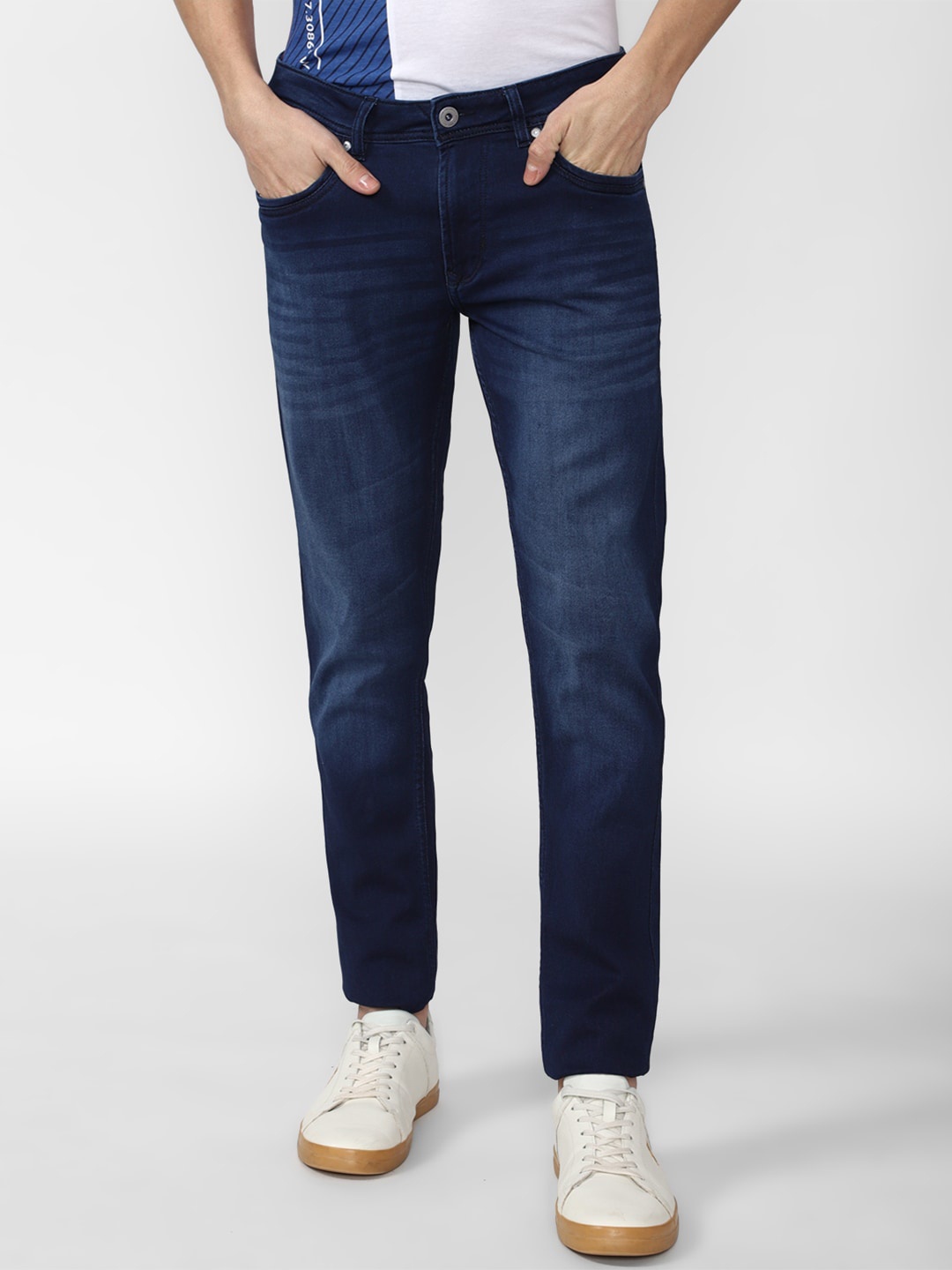 

Peter England Casuals Men Navy Blue Slim Fit Heavy Fade Jeans