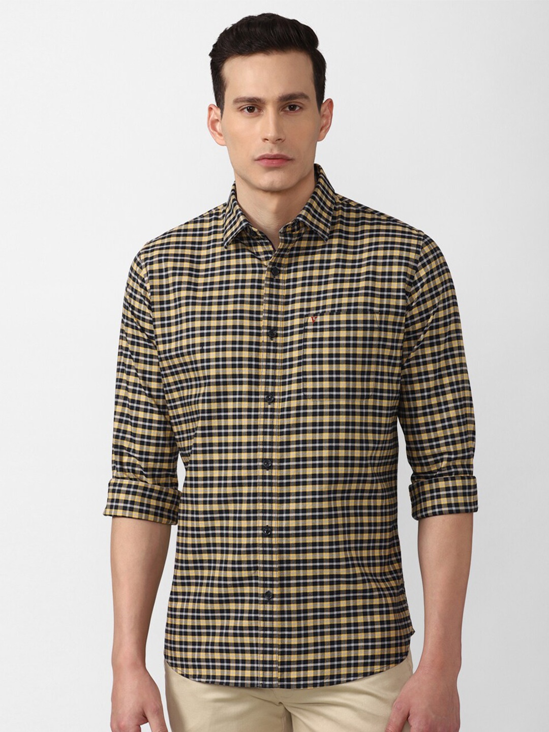 

Van Heusen Sport Men Multicoloured Slim Fit Checked Casual Shirt, Multi