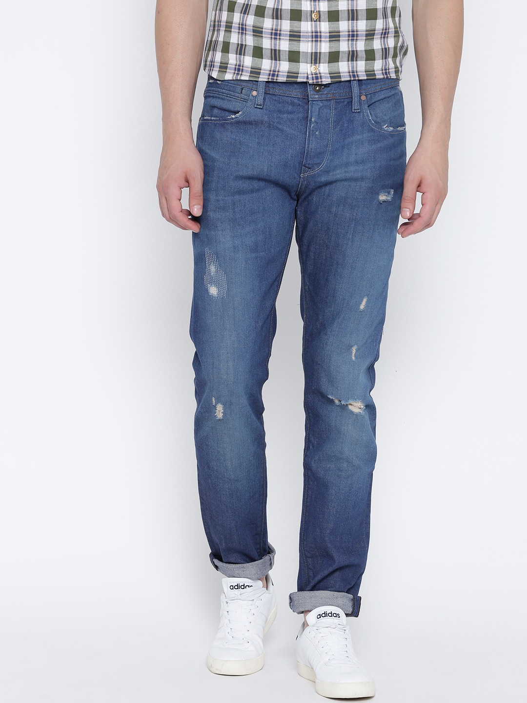 

Pepe Jeans Men Blue Slim Fit Low-Rise Low Distress Stretchable Jeans